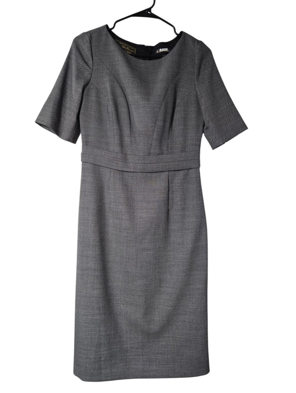 Brooks Brothers Loro Piana Italian Wool Stretch Sheath Dress Short Sleeve Size 4
